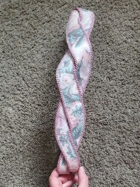 Floral Pink & Mint Leather Shop belt